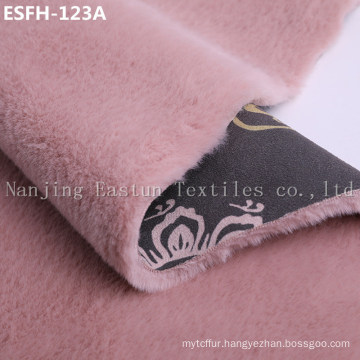 Print and Golden-Plating Suede Bonded Faux Fur Esfh-123A